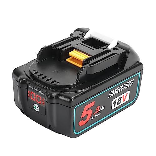 Powarobor BL1850B 18V 5,5Ah Li-Ion Batería de Repuesto Compatible con Baterías Makita 18V BL1860 BL1840 BL1850 con Indicador LED.