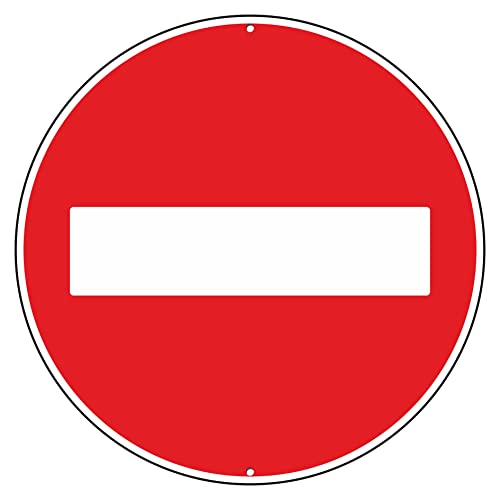 Pubblimania Sentido prohibido Prohibición de acceso de 3 mm de espesor cartel de señales de tráfico de aluminio redondo metal para exterior Ø 30 (sentido prohibido)