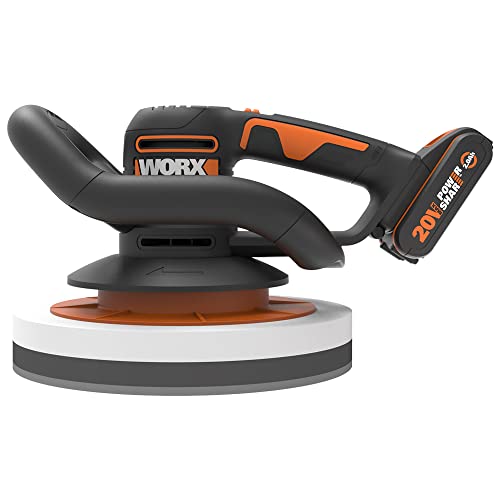 Pulidora de batería 250mm 20V Máx. Worx | PowerShare | WX856 | Incluye 1 batería 2Ah y cargador | Empuñadura delantera, gran superficie de acción orbital aleatoria