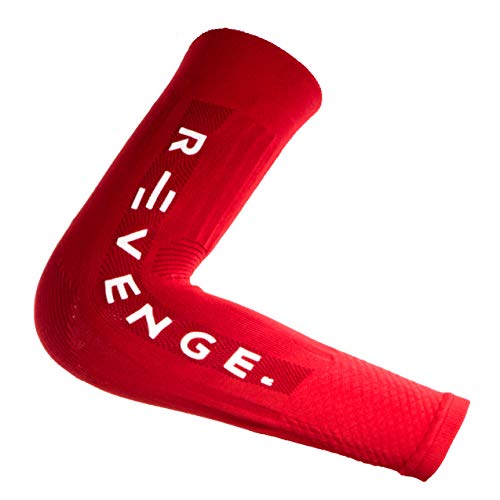 R-Evenge Arm Tubular - Cinta de compresión de carbono, patentada, manguera, se vende por pares (pequeña, roja)
