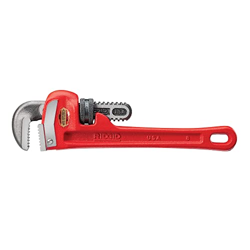 RIDGID 31005 Llave de tubo recta para servicio pesado de 8 pulgadas, Llave de fontanería de 8 pulgadas