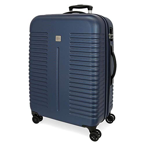 Roll Road India Maleta Grande Azul 55x80x29 cms Rígida ABS Cierre combinación 108L 4,7Kgs 4 Ruedas Dobles Extensible