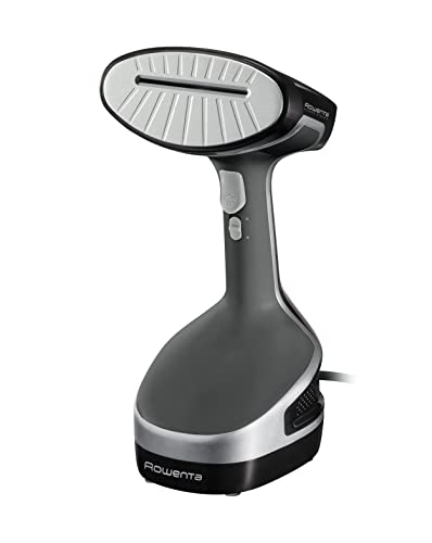 Rowenta Access Steam+ DR8150 - Cepillo de vapor, plancha vertical 1600 W, depósito 190 ml, elimina arrugas, olores y desinfecta, accesorio prendas delicadas y gruesas, cable de 3 m, Gris / Negro