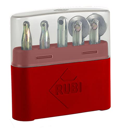 RUBI 1996 | Kits de rodeles de distintos diámetros con caja guarda-rodeles | Pack de 1 rodel de Ø 6, Ø 8, Ø 10 y Ø 18 mm (2 unidades) SILVER | Mango con Triple Estriado Patentado RUBI