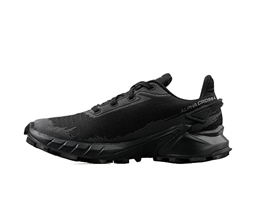 Salomon Alphacross 4 Gore-Tex Zapatillas Impermeables de Trail Running para Mujer, Agarre potente, Protección frente al agua y el clima, Comodidad duradera, Black, 39 1/3