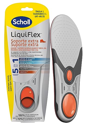 Scholl Plantillas LiquiFlex Soporte Reforzado - Calzado de Hombre Talla 41-46,5 - Con memoria de forma y soporte del arco - 1 par