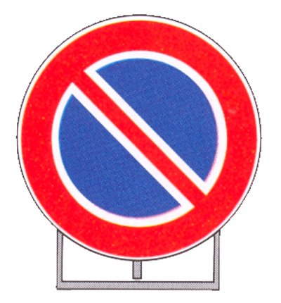 Señal de tráfico para obras de prohibido aparcar, 60 cm de diámetro