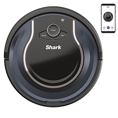 Shark ION Robot aspirador, 90 minutos de autonomía, con sistema de cepillos triple para moquetas, alfombras, tapetes y suelos duros, control manual o con app, en gris y negro, RV750EU