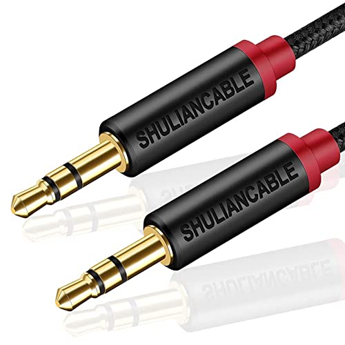 SHULIANCABLE Cable Jack 3.5 Macho Macho, Cable de Audio 3.5mm de Nylon Trenzado, Cable Aux Auxiliar para Auriculares, iPods, Phones, iPads, Audio de Coche, Smartphones, MP3 y Más (1M)