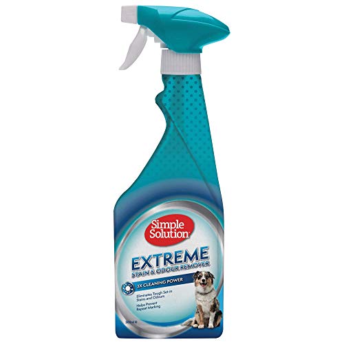 Simple Solution Extreme; quitamanchas y antiolores para perros, Limpiador enzimático con poder de limpieza 3X Pro-Bacterias - 500ml