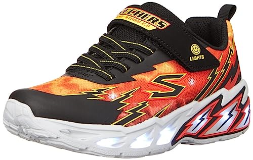 Skechers LIGHT STORM 2.0, Zapatillas Deportivas Niños, Negro (Black Textile/ Synthetic/ Red & Yellow Trim), 30 EU