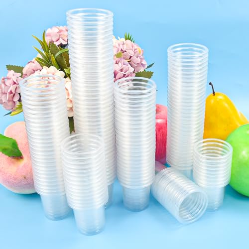 SLTAXAR 300 PCS Vasos de Chupito de Plástico 20ml/2cl I Mini Vasos Plastico Reutilizables I Vasos de Plástico Transparente I Vasos de Chupito Divertidos I Vasos de Chupito para Tequila, Vodka Whisky