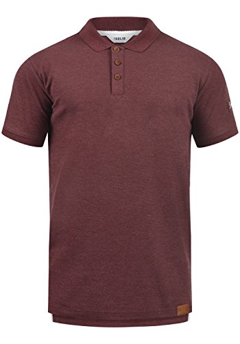 Solid TripPolo Camiseta Polo De Manga Corta para Hombre con Cuello De Polo, tamaño:L, Color:Wine Red Melange (8985)