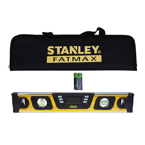 STANLEY FATMAX 0-42-063 - Nivel digital FatMax 40cm, Pantalla LCD retroiluminada, Lectura autorreversible de 360°, Precisión digital de 0,10°, Múltiples modos, Se suministra con bolsa protectora