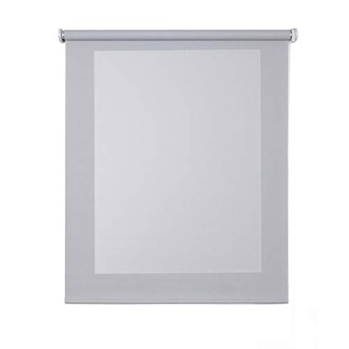 STORESDECO - Estor Screen, Estor Enrollable con Tejido Técnico para Puertas y Ventanas (100 cm x 180 cm, Gris) | Estor Enrollable Aislante Térmico, Translúcido, Tamiza la Luz y Aporta Privacidad