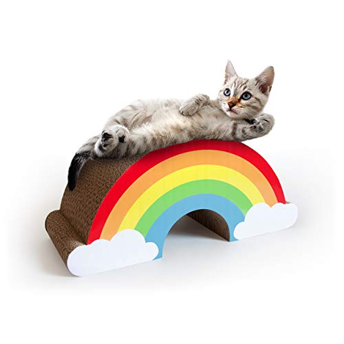 Suck UK | Arco Iris para rascar para Gatos | Juguetes interactivos para Gatos | Alternativa a los Postes rascador para Gatos y Gatitos de Interior | Regalos novedosos para Gatos |