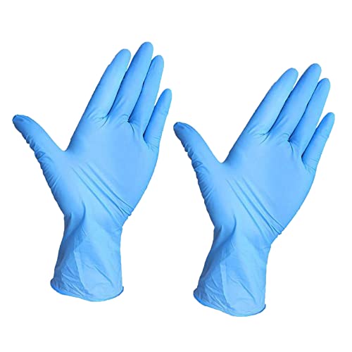 Super Mundo - Guantes de nitrilo, 100 pcs caja (S, Azul), guantes nitrilo, sin polvo y sin látex, guantes desechables, guantes de examen, no estériles (S, Azul)