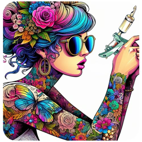 Tattoo Color By Number Adult Coloring Book Pages - Tattoo Coloring Games