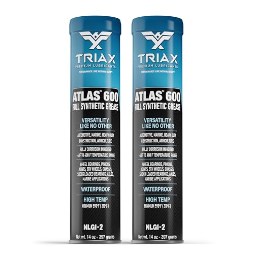 TRIAX Atlas 600 Grasa sintética de alta temperatura hasta 232° C, cojinetes de ruedas, rendimiento ultra alto, para trabajo pesado, prácticamente impermeable (marino), alta adhesión, alto Índice EP.