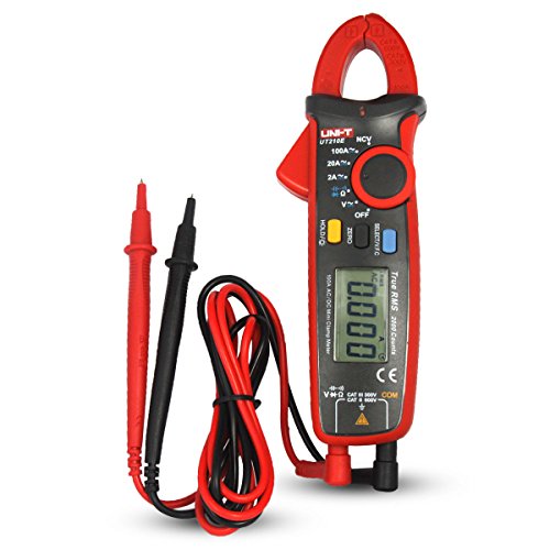 UNI-T UT210E Mini Digital Clamp Meter - DC Clamp Multímetro digital con Pinza para Voltímetro, Amperímetro y Ohmímetro con LCD y Retroiluminación