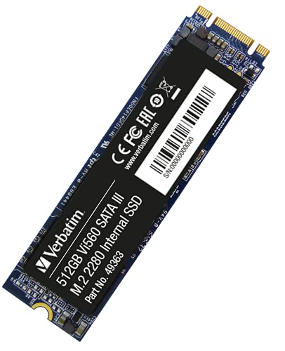 VERBATIM Vi560 S3 M.2 SSD - SSD Interno 512GB - Solid State Drive - Adaptador SATA III M.2 - Unidad SSD Interna con tecnología 3D-NAND - SSD de Alto Rendimiento 512GB - hasta 560MB/s - Azul