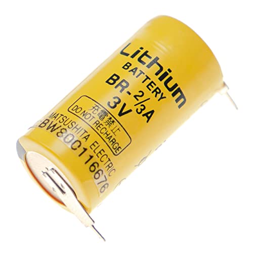 vhbw Batería Li-MnO2 1450mAh (3V) para Dispositivos PLC reemplaza Panasonic BR-2/3AG with Weld Leg