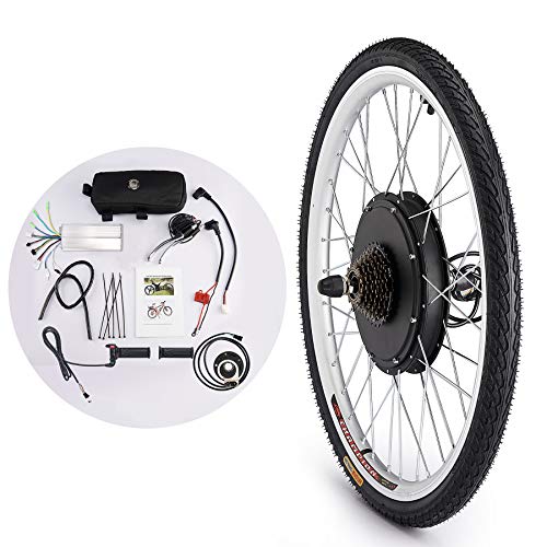 VIRIBUS 1000W Kit de Bicicleta Eléctrica con Pantalla LCD para Rueda Trasera 26’’ Kit de Conversión de 5 Velocidades, Motor de Bicicleta para Bicicleta de Montaña