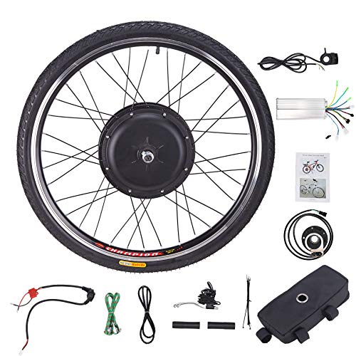 Viribus 48V 1000W Kit de Conversión para Bicecleta Eléctrica Kit de Conversión de Bicicleta Electric para Rueda Delantera 26’’ Bike Conversion Kit con Controlador de Modo Dual (48V 1000W)