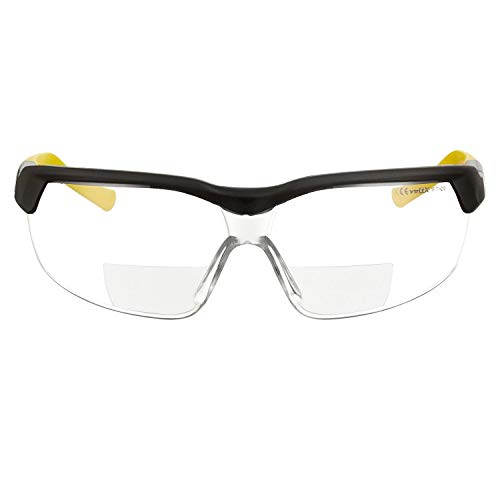 voltX 'GT Adjustable' (2020 Model) Gafas de Seguridad de Lectura bifocales adjustables, (Transparente dioptria +1.5) Certificado CE EN166FT, Revestimiento antiempañamiento, Lentes UV 400