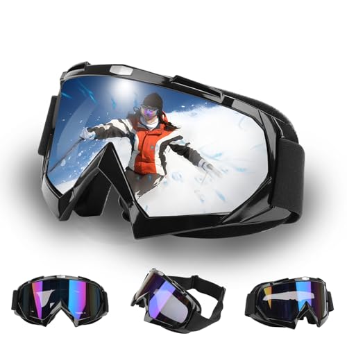 VSIFEHSO Gafas de Sol Esquí Máscara Gafas Esqui Gafas de Motocross con Protección UV para Snowboard Esquí, Skating y Otros Deportes de Nieve para Hombres/Mujeres/Jóvenes