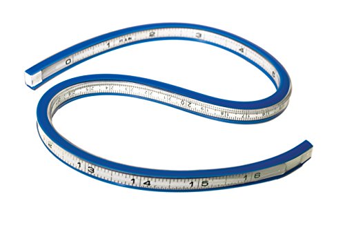 Westcott TC-385 Regla de curvas flexible, 40 cm, blanco/azul