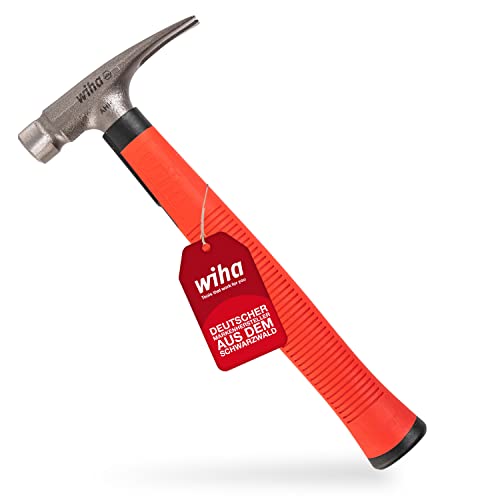 Wiha 42071 Electrician's Hammer, Head Weight 300 g, with Hammer Claws, for Working in Confined, Working Environment 300 g Martillo de Carpintero, Rosso