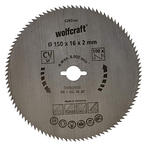 wolfcraft Disco de sierra circular de mano CV, serie azul, 6263000, Cortes finos