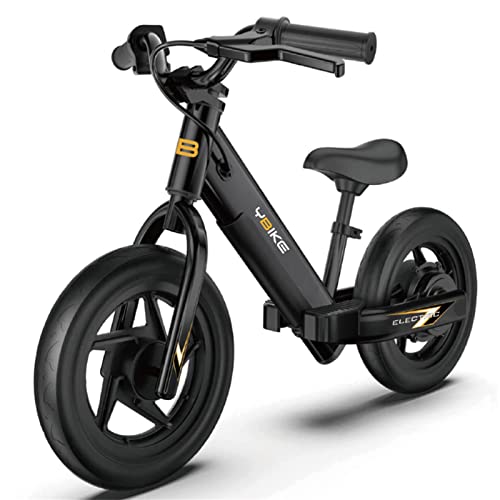 YBIKE Bicicleta eléctrica Adecuada para niños de 3 a 5 años, Asiento Ajustable, Bici sin Pedales de 12 Pulgadas