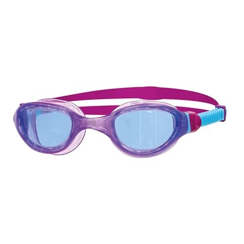 Zoggs Phantom 2.0 Junior with UV Protection and Anti-Fog Gafas de natación, Infantil, Tinte Azul Claro/Morado/Azul, 6-14 años